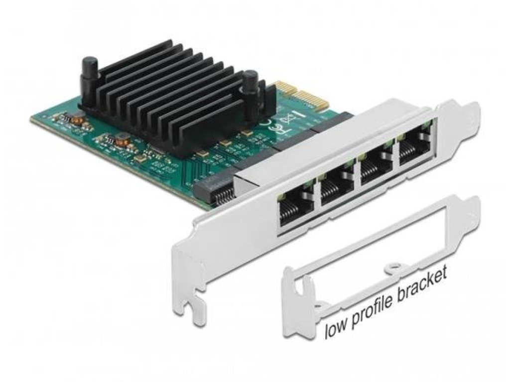 Delock PCI Express x1 karta na 4 x Gigabit LAN (89025) - Axes Computers