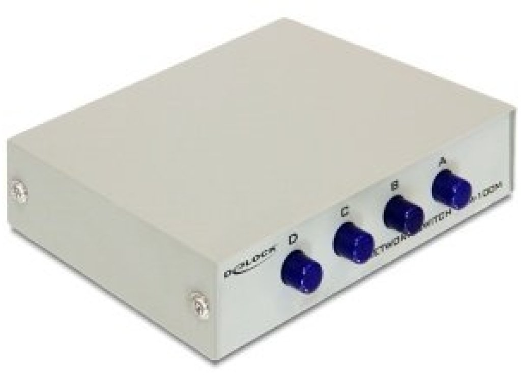 DELOCK prepínac ethernetového rozhranní 10/100 4-porty, manuální