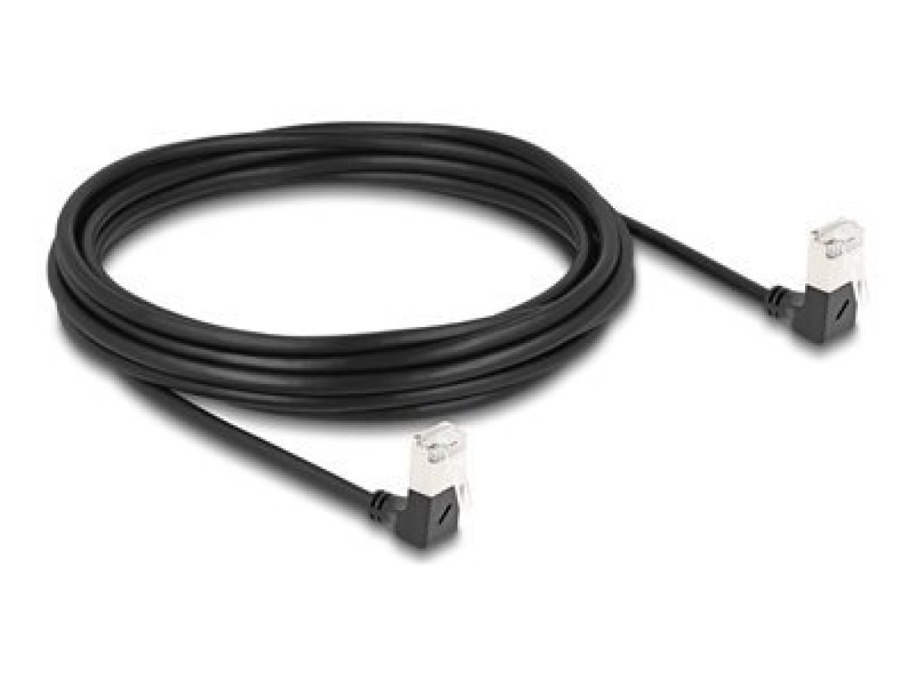 DELOCK - RJ-45 (M) dolu zahnutý do RJ-45 (M) dolu zahnutý - 5 m - 4.5 mm - S/FTP - CAT 6a - bootovaný, neobsahuje halogen - cerná (80302)