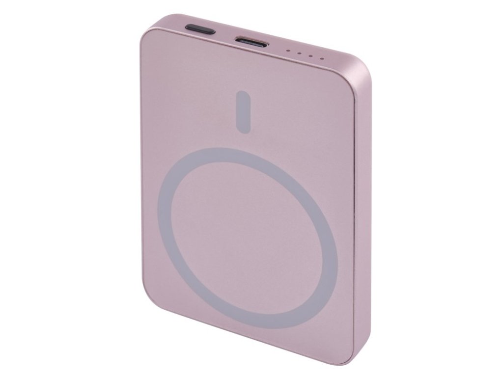 EMOS POWERBANKA WI 522, bezdrátové nabíjení 20W, 5.000mAh, LOSOSOVÁ, 1xUSB-C (1613055500)