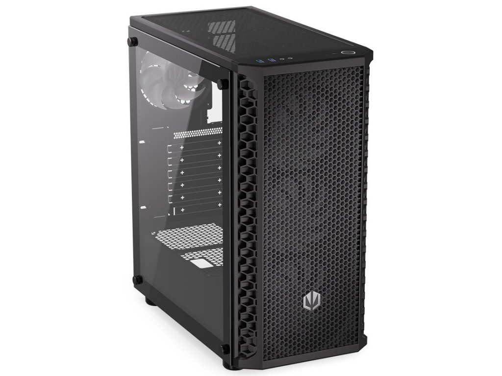 Endorfy skříň Signum 300 ARGB, 2xUSB 3.0, 4x120mm fan PWM ARGB, mesh panel, tvrzené sklo, cerná