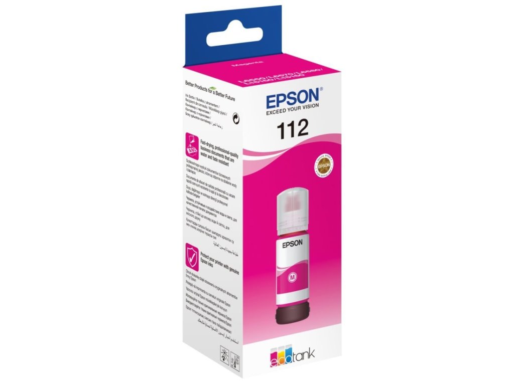 Epson 112 EcoTank Pigment Magenta ink bottle purpurová