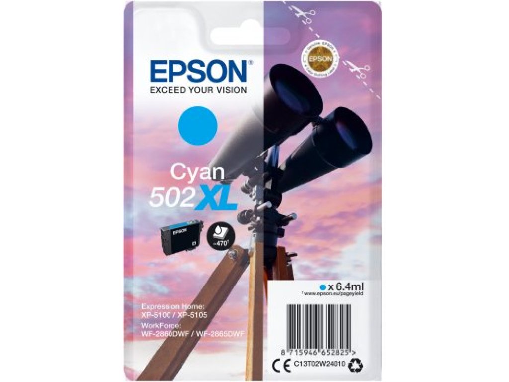 EPSON 502XL originální cartridge modrá