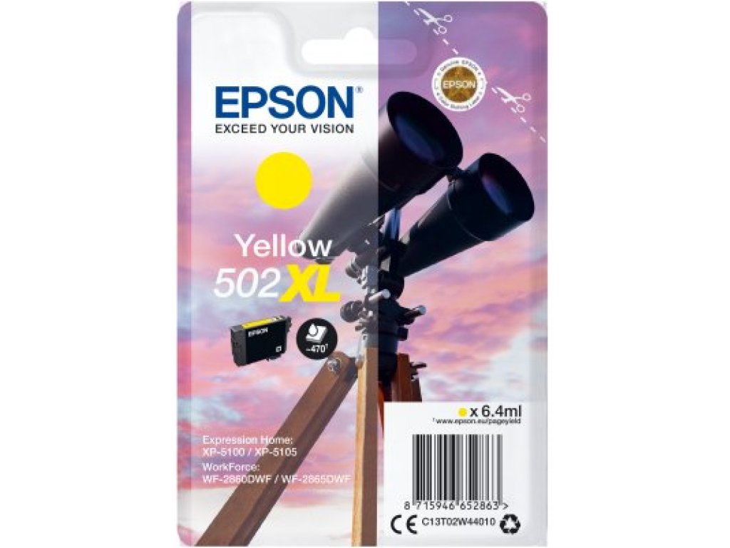 EPSON 502XL originální cartridge žlutá (C13T02W44010)