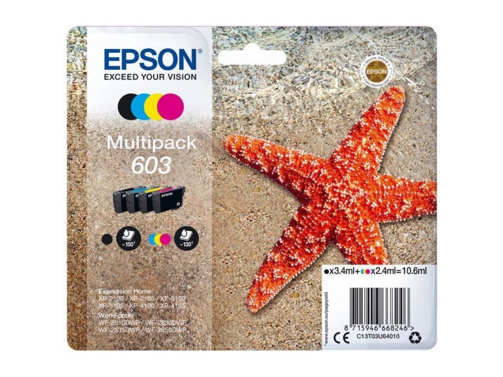 EPSON cartridge T03U640 (black/cyan/magenta/yellow) multipack (hvezdice) (C13T03U64010)