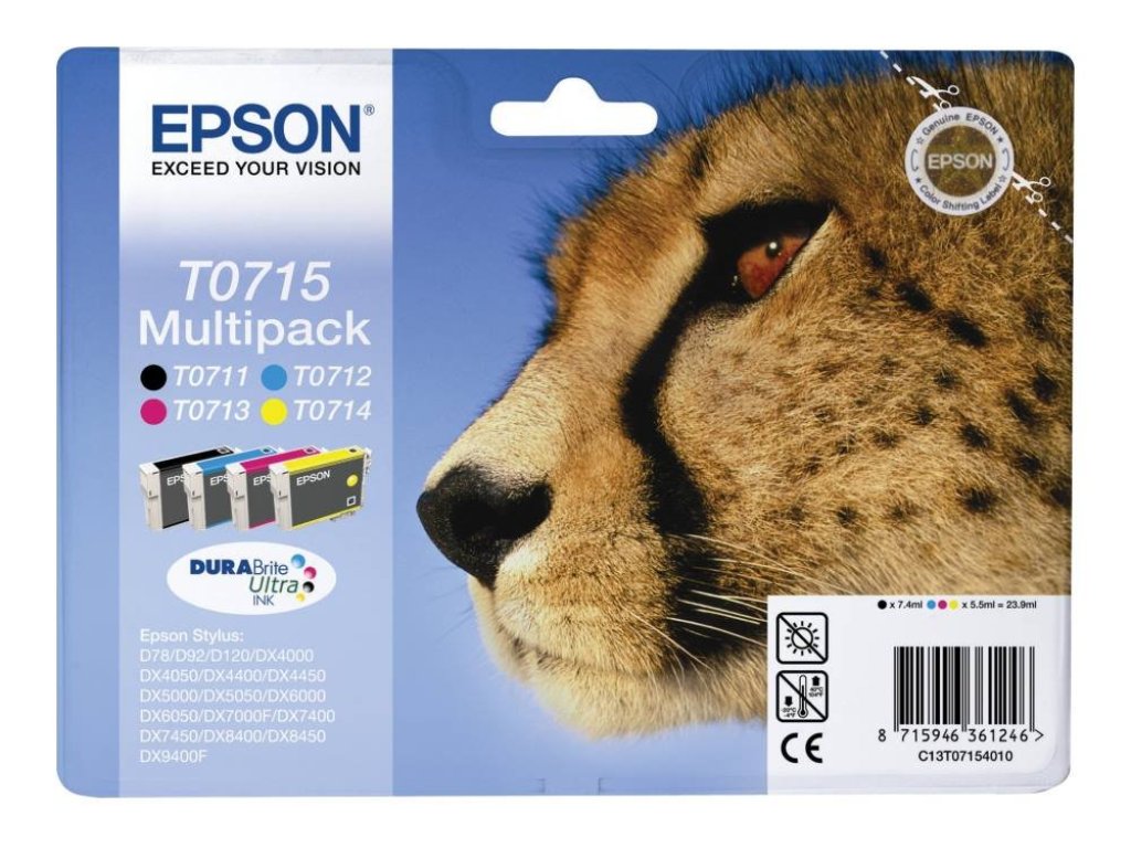 Epson inkoustová nápln/ T0715/ Multipack T0715 DURABrite Ultra Ink/ 4x barvy