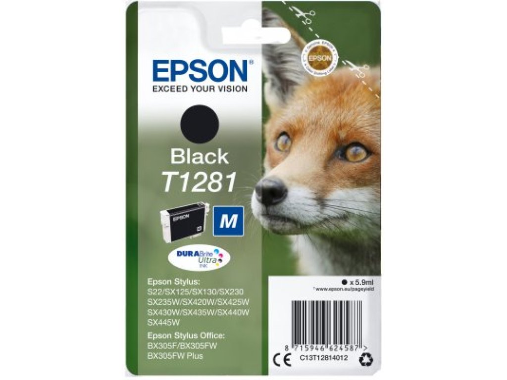 EPSON Singlepack Black T1281 DURABrite Ultra Ink (C13T12814012)