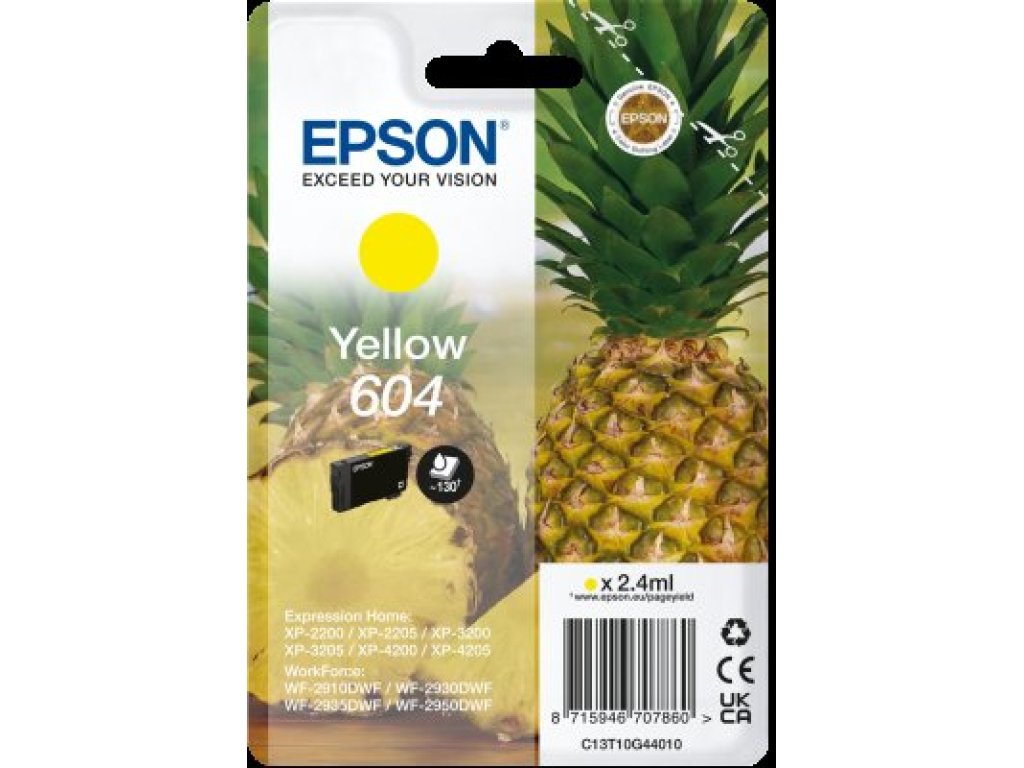EPSON T10G4 originální cartridge 604 žlutá (C13T10G44010)
