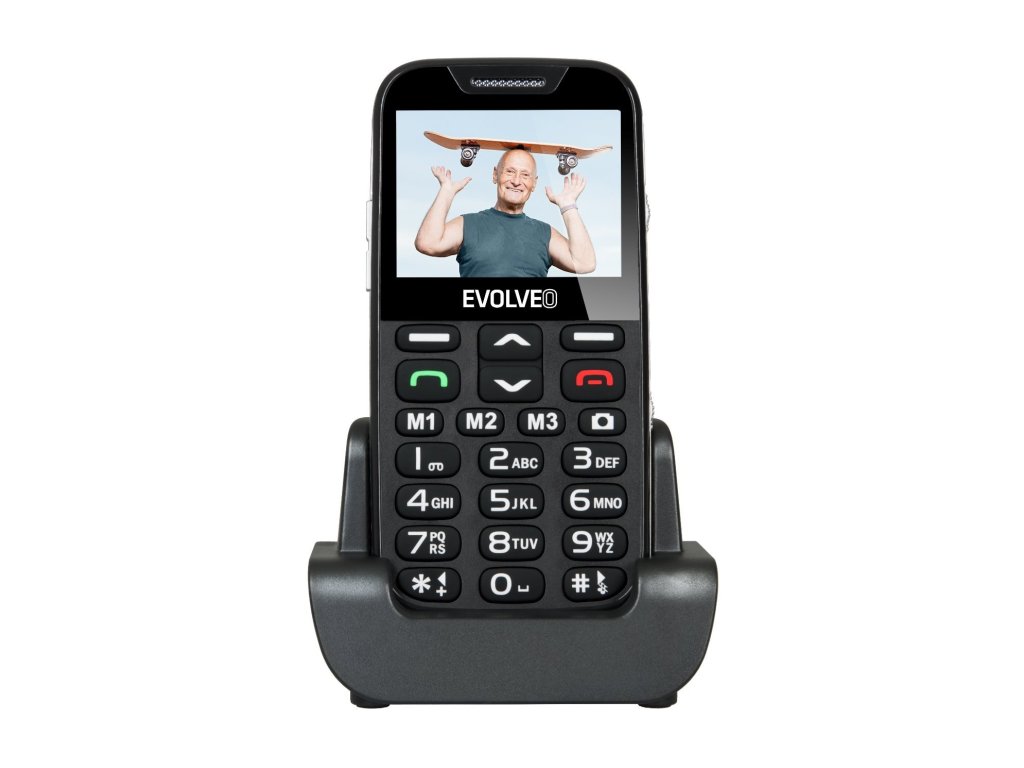 EVOLVEO EasyPhone XD, mobilní telefon pro seniory s nabíjecím stojánkem (cerná barva) (EP-600-XDB)
