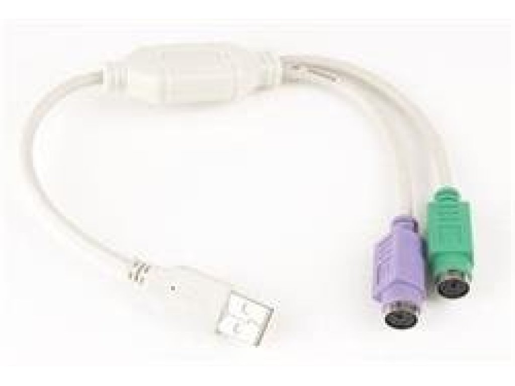 GEMBIRD adaptér USB 2.0 (M) na PS/2, kabel, 0.3 m, bílý (UAPS12)