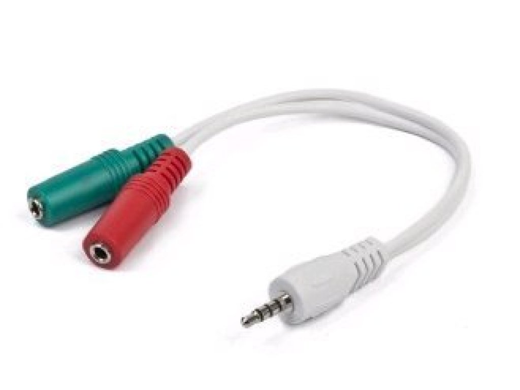 GEMBIRD Kabel audio 3,5mm Jack - 2x 3,5mm Jack (M/F, rozdvojka, 4 pólový) (CCA-417W)