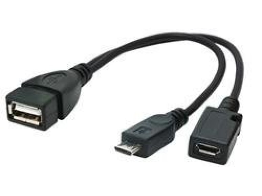 GEMBIRD Kabel CABLEXPERT USB AF/micro BM + micro BF, OTG + dobíjení, 15cm, pro tablety a smartphone (A-OTG-AFBM-04)