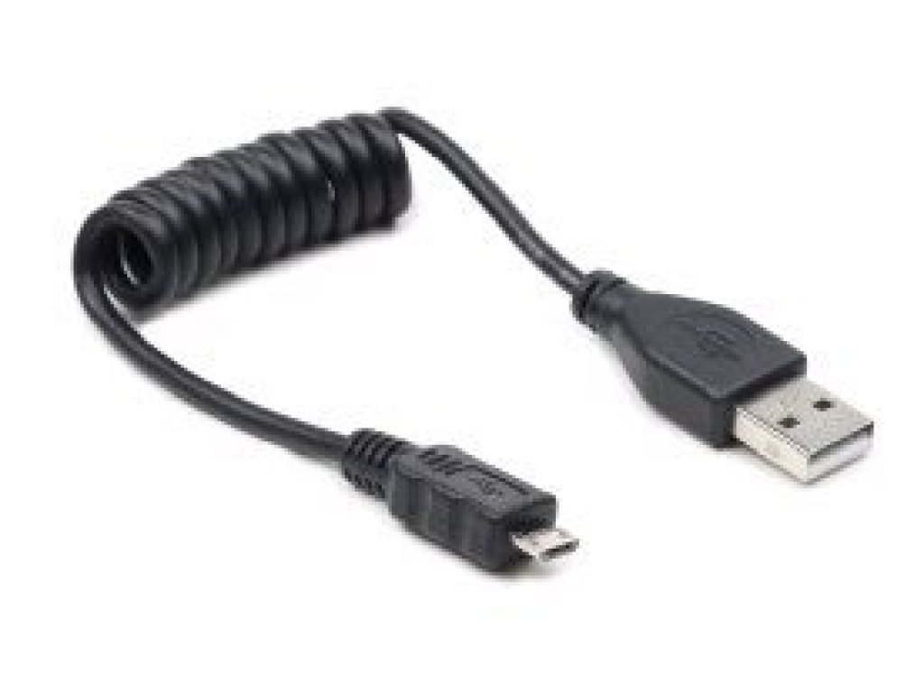 GEMBIRD kabel USB 2.0, A-B micro, M/M,  propojovací, 0,60m, černý, kroucený (CC-mUSB2C-AMBM-0.6M)