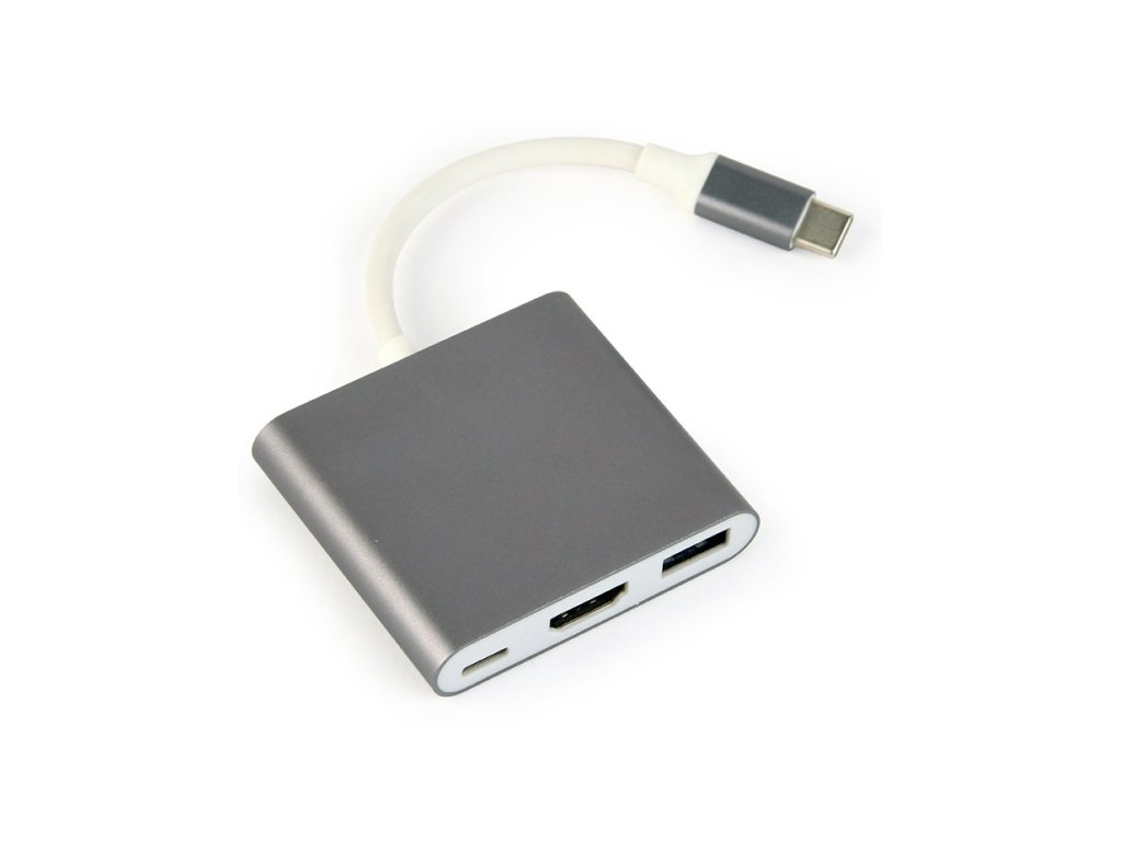 GEMBIRD Multi-adapter USB typu C, šedý (A-CM-HDMIF-02-SG)