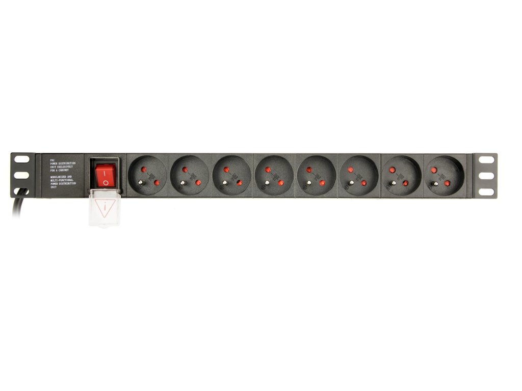 GEMBIRD PDU 8x French socket 1U 10A 3m, C14 zásuvka (EG-PDU-014-FC14)