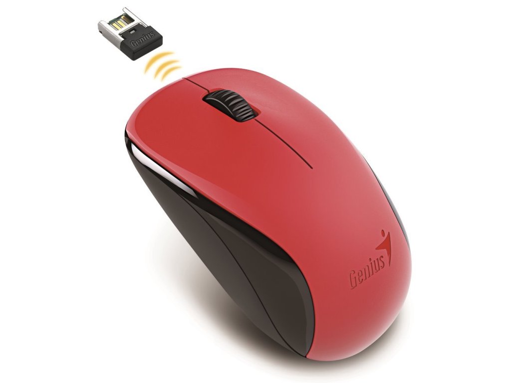 Genius NX-7000 - Kancelářská/Optická/1 200 DPI/Bezdrátová USB/Červená (31030027403)