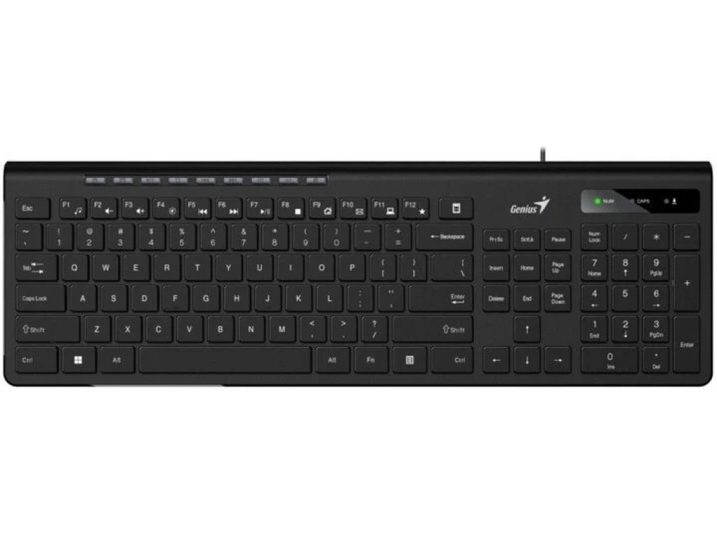 GENIUS Slimstar 230 II - klávesnice, drátová, USB, černá, CZ/SK (31310048403)