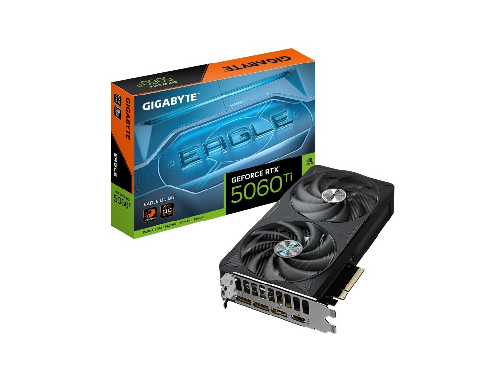 GIGABYTE VGA NVIDIA GeForce RTX 5060 Ti EAGLE OC 8G - 8G GDDR7, 3x DisplayPort, 1x HDMI (GV-N506TEAGLE OC-8GD)