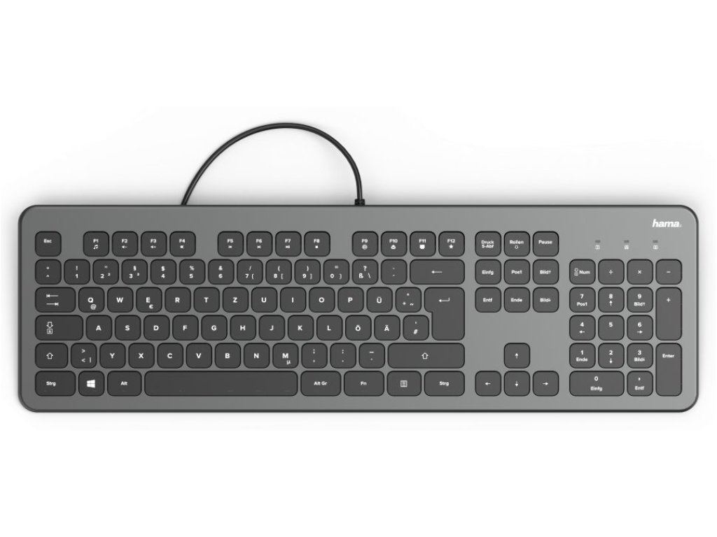 Hama KC-700 - drátová, USB, šedo/černá, CZ/SK (182652-H)