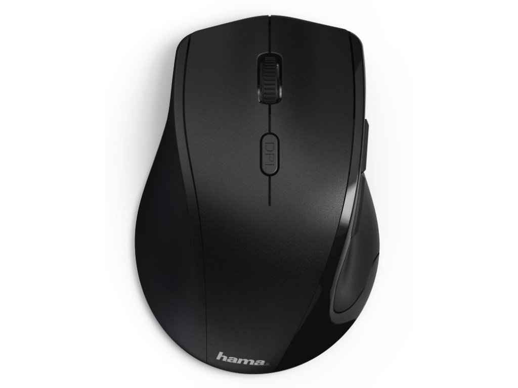 HAMA myš Riano/ bezdrátová/ optická/ 1600 dpi/ 6 tlačítek/ USB/ PRO LEVÁKY/ černá (182645)