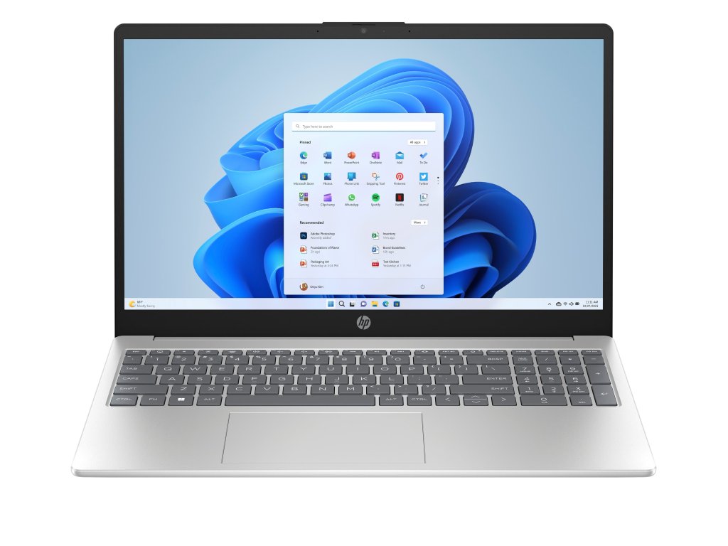 HP 15 fd1020nc - 15,6" 1920x1080 FHD, Core 5-120U, 16GB RAM, 1TB SSD, Intel Iris Xe, W11 Home, stříbrný (A48U6EA#BCM)