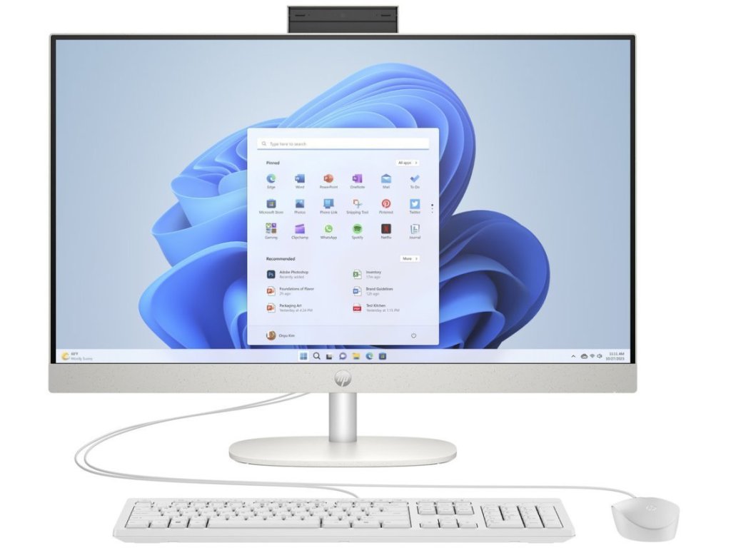 HP 27-cr0013nc AiO 27" FHD,matný/ i5-1354U/ 16GB DDR4/ 1TB SSD/ Intel Iris Xe/ W11H/ kbd+myš/ bílý (B9AN8EA#BCM)