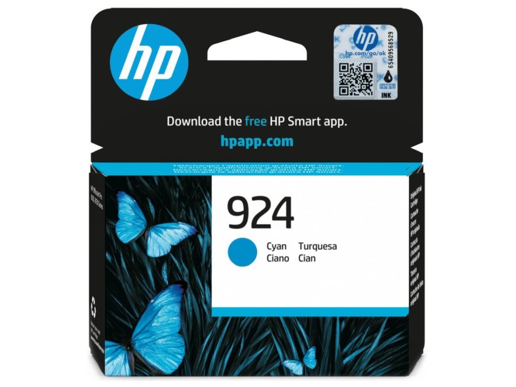 HP 924 ink. náplň azurová (4K0U3NE)