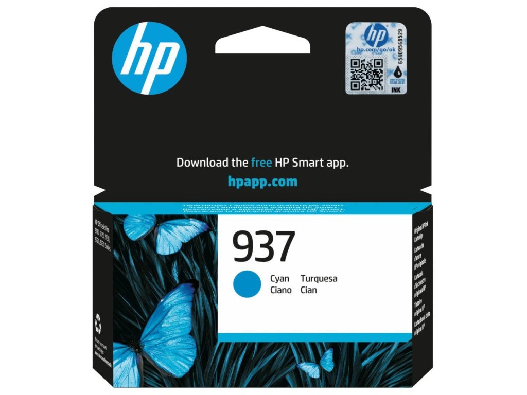 HP 937 inkoustová kazeta modrá (4S6W2NE)