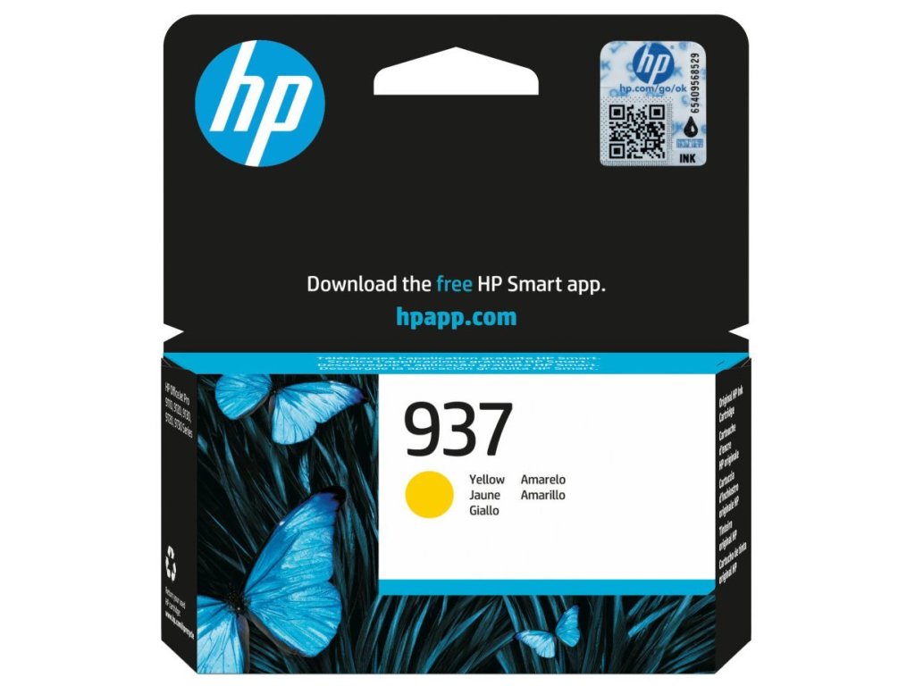 HP 937 inkoustová kazeta žlutá (4S6W4NE)