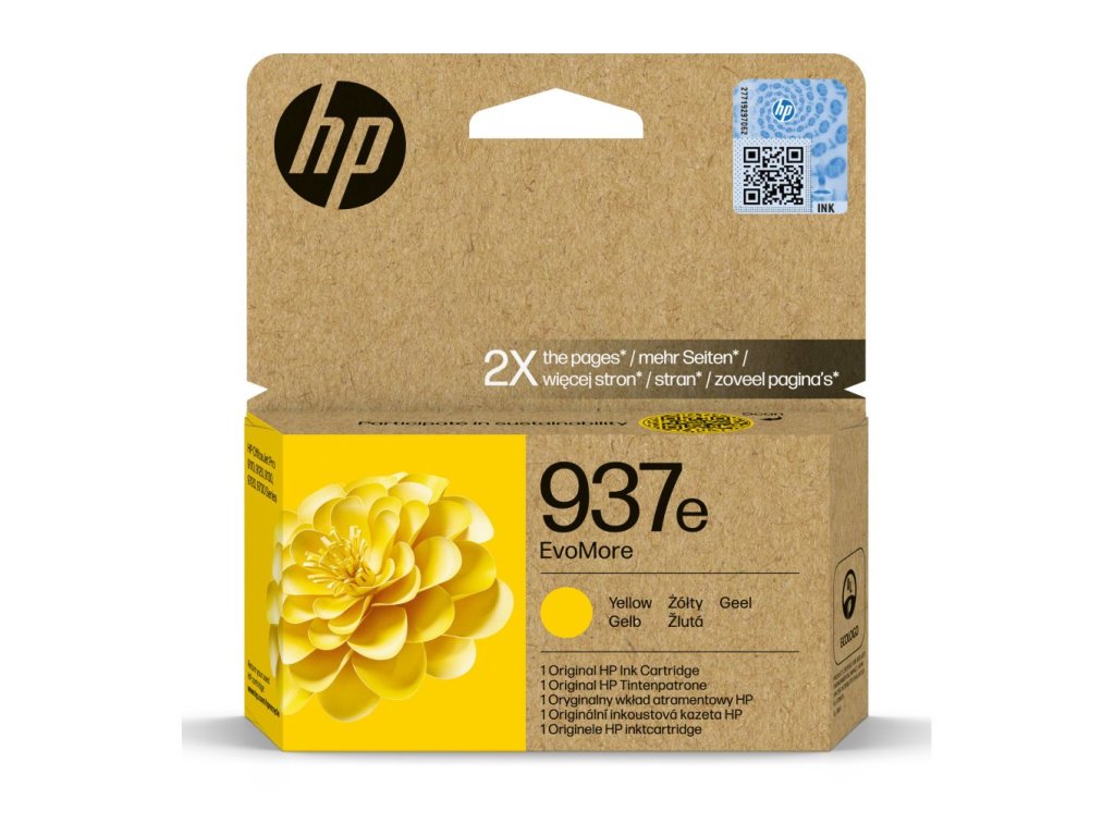 HP 937e inkoustová náplň žlutá (4S6W8NE)