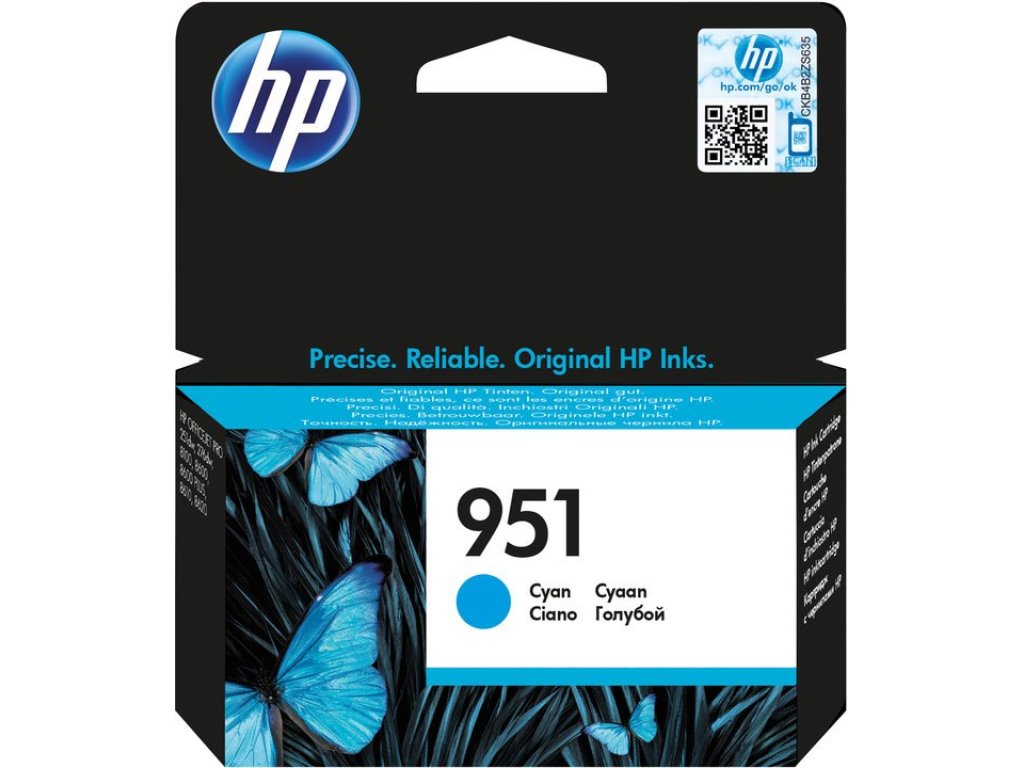 HP 951 azurová inkoustová kazeta (CN050AE#BGY)