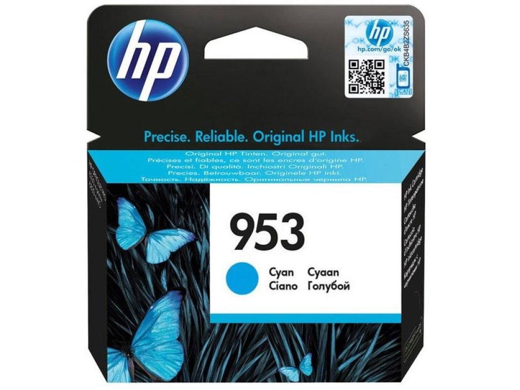 HP 953 azurová inkoustová kazeta (F6U12AE)