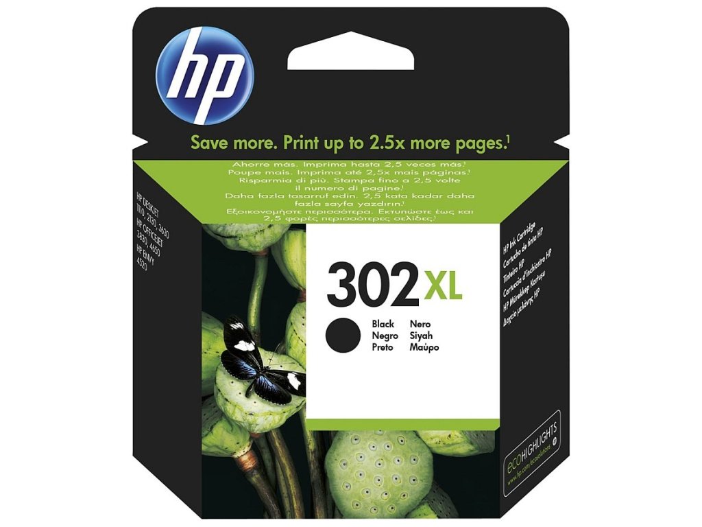 HP cartridge č. 302XL, black (F6U68AE)