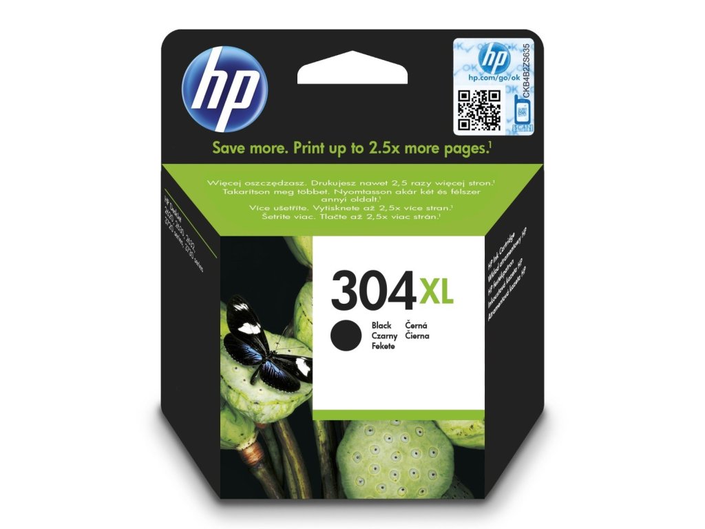 HP cartridge č. 304XL, black (N9K08AE)