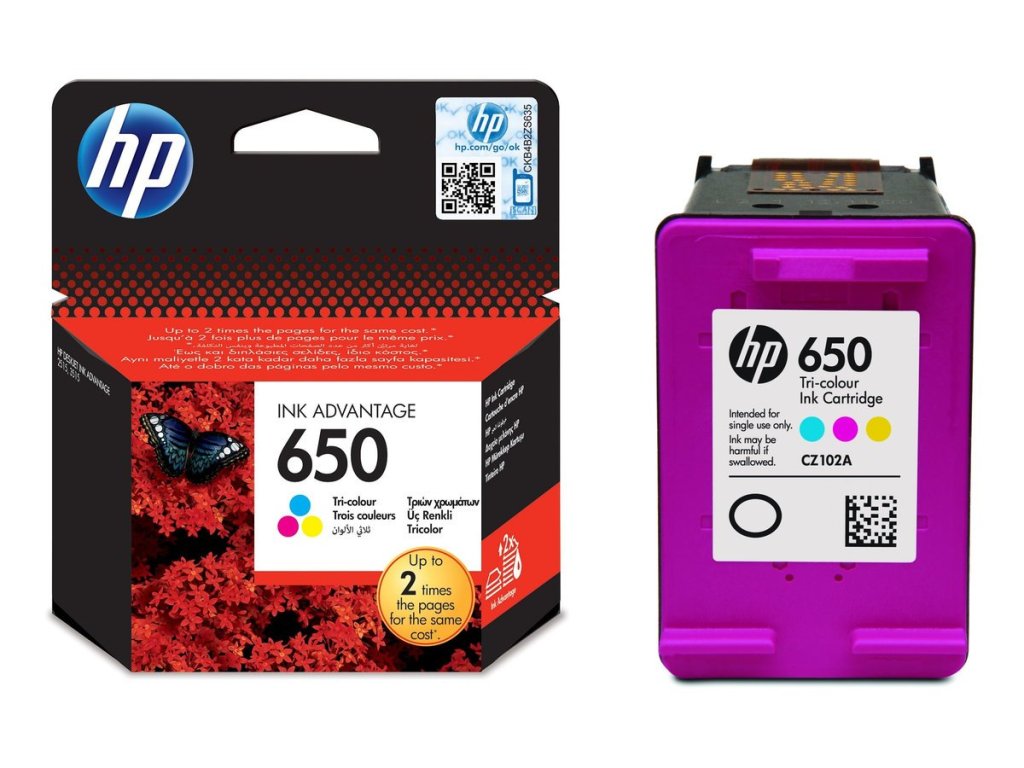 HP cartridge č. 650, CMY (CZ102AE)