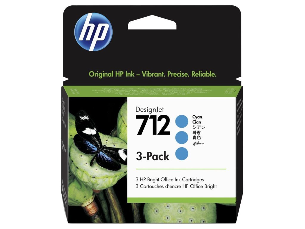 HP cartridge č. 712, cyan triple pack (3ED77A)
