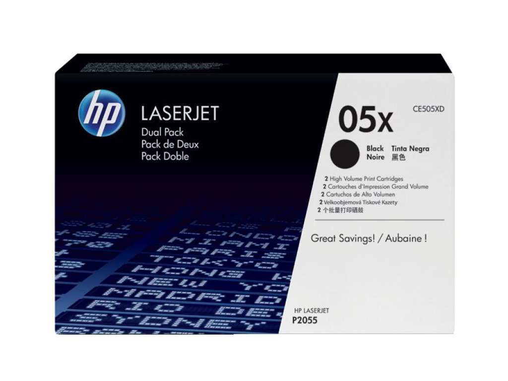 HP toner č. 05X, black (CE505XD)
