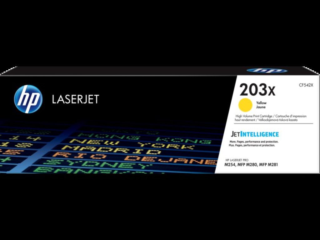 HP toner č. 203X, yellow (CF542X)