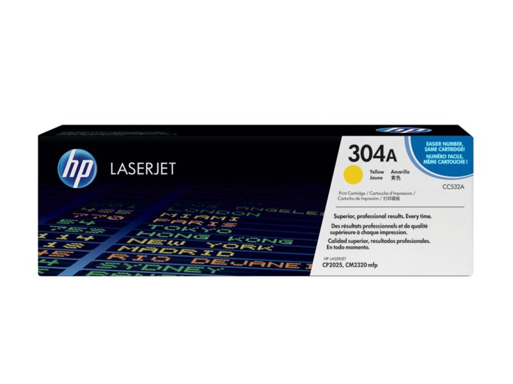 HP toner č. 304A, yellow (CC532A)