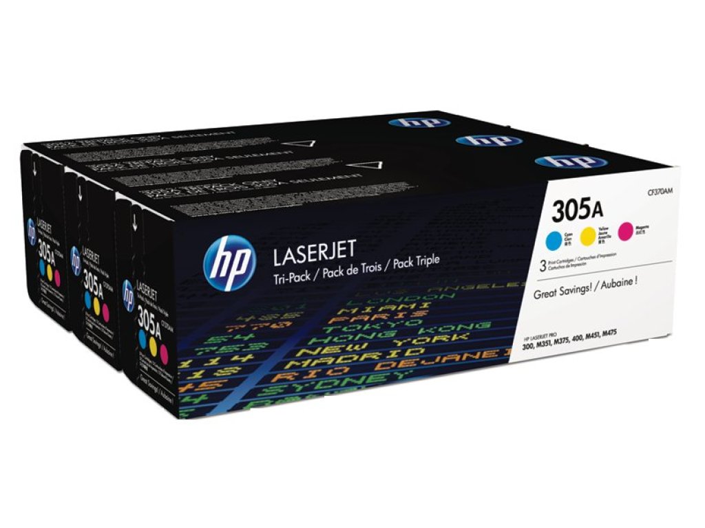 HP toner č. 305A, CMY (CF370AM)