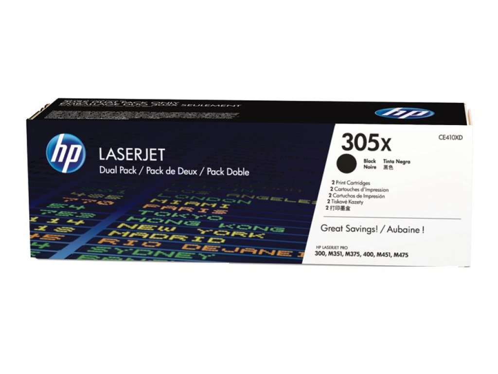 HP toner č. 305X, black (CE410XD)