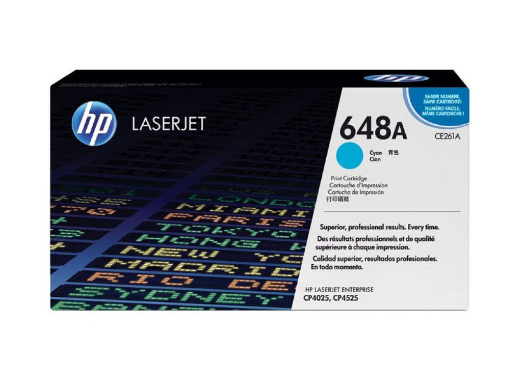 HP toner č. 648A, cyan (CE261A)