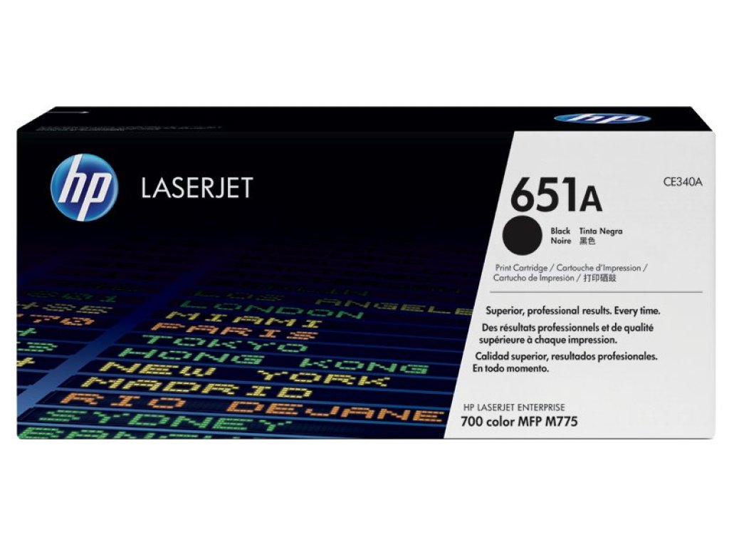 HP toner č. 651A, black (CE340A)
