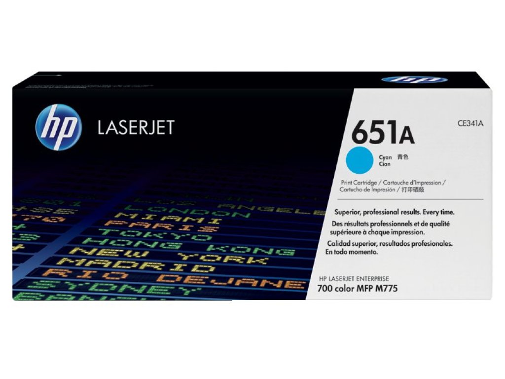 HP toner č.651A, cyan (CE341A)