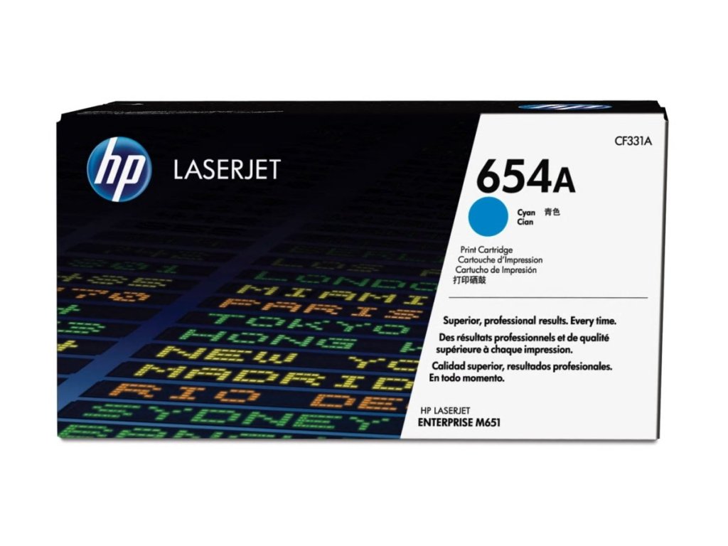 HP toner č. 654A, cyan (CF331A)