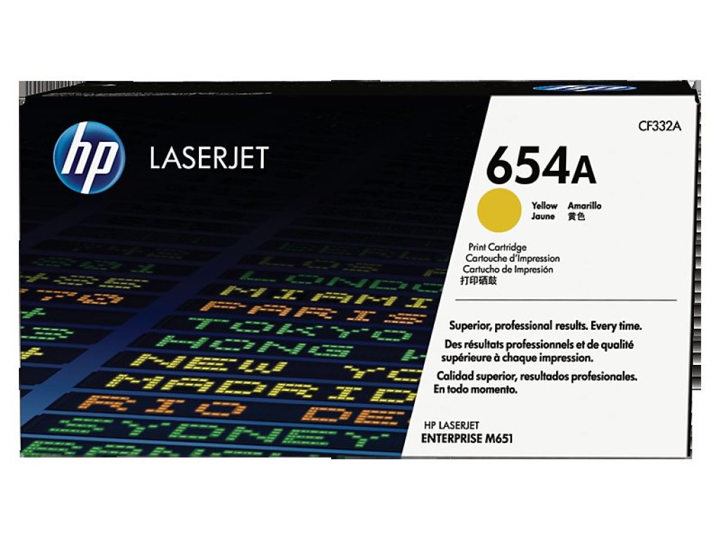 HP toner č. 654A, yellow (CF332A)