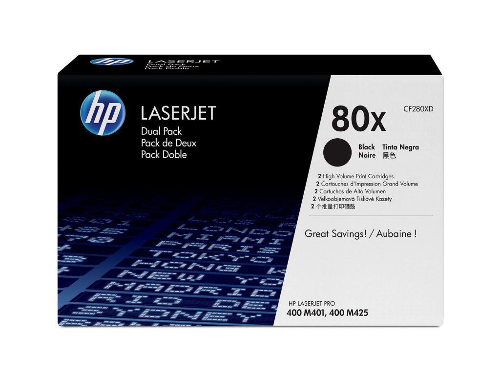 HP toner č. 80X, black (CF280XD)