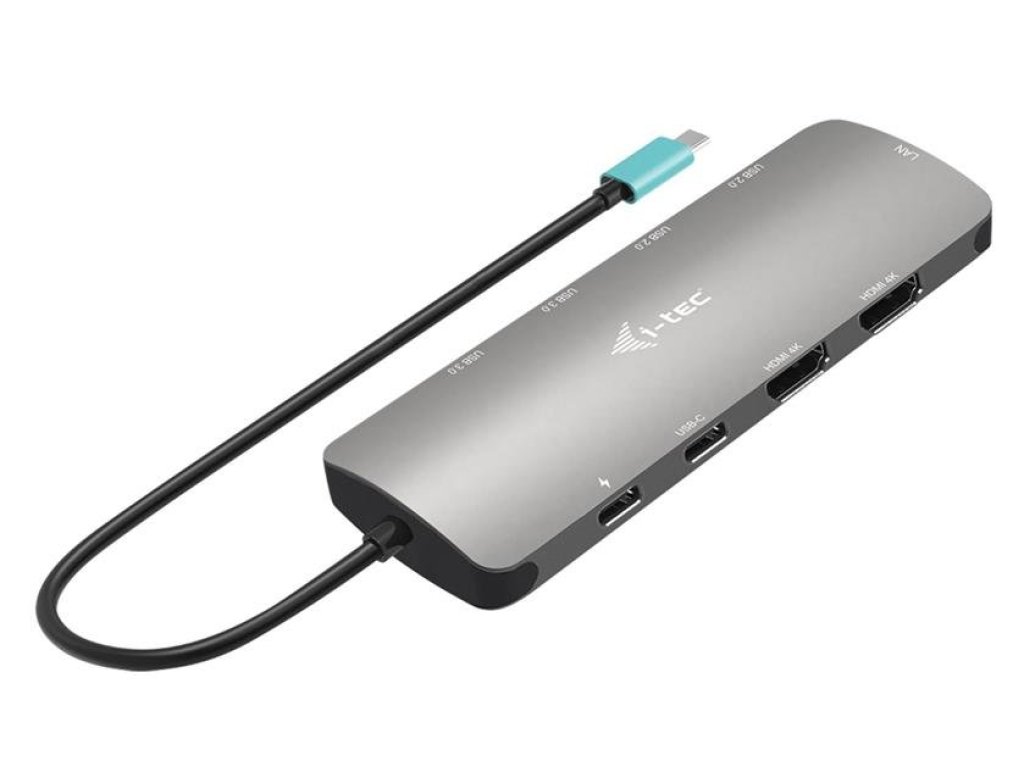 I-TEC dokovací stanice USB-C Metal Nano/ 2x USB 3.2/ 2x USB 2.0/ 2x HDMI/ LAN/ Power Delivery 100W