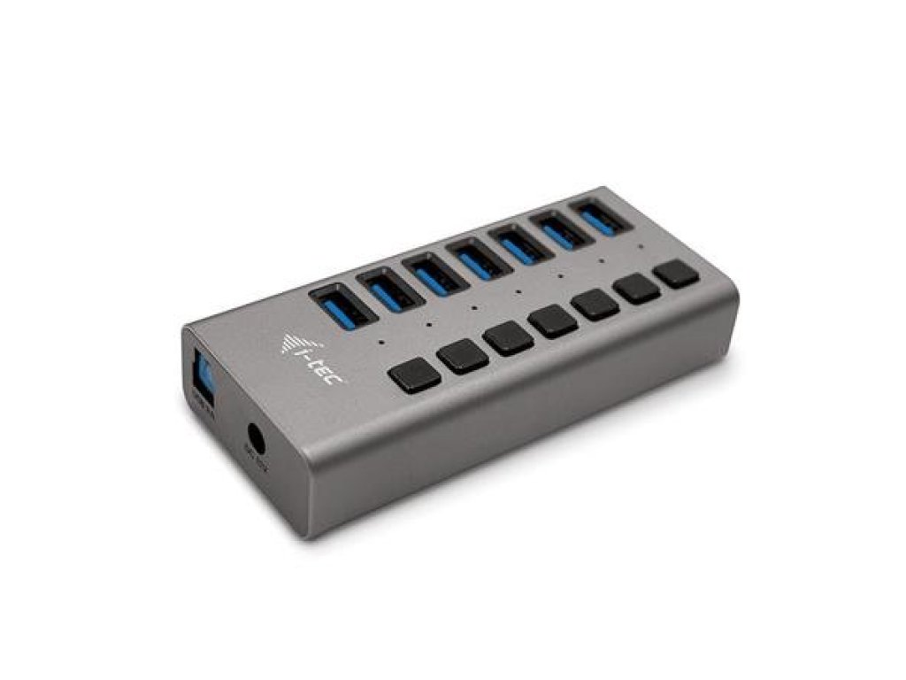 I-TEC USB 3.0 hub napájecí, B-7xA vypínací, F/7xF, s napájením, 1m kabel USB 3.0 A-B M/M(U3CHARGEHUB7)