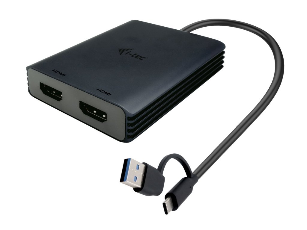 i-tec USB-A/USB-C Dual 4K HDMI Video Adapter